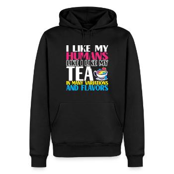 LQBTQ pansexuel - Sweat à capuche Premium bio Homme - noir - Devant - Nico (187cm)