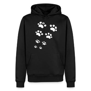 J aime mon chien - Sweat à capuche Premium bio Homme - noir - Devant - Nico (187cm)