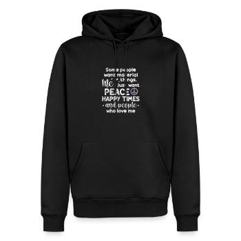 Hippie - Männer Premium Bio Hoodie - Schwarz - Vorne - Nico (187cm)