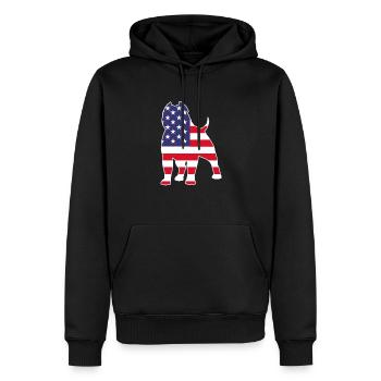 Bouledogue américain - Sweat à capuche Premium bio Homme - noir - Devant - Nico (187cm)