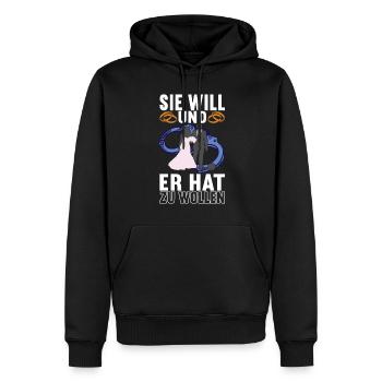 Junggesellenabschied Junggeselle Polterabend - Männer Premium Bio Hoodie - Schwarz - Vorne - Nico (187cm)