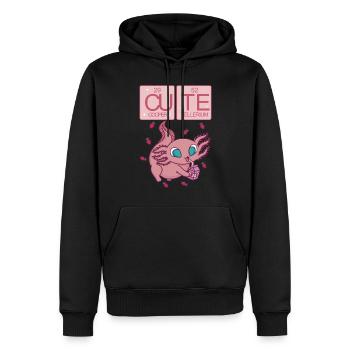 Doux axolotl animaux doux - Sweat à capuche Premium bio Homme - noir - Devant - Nico (187cm)