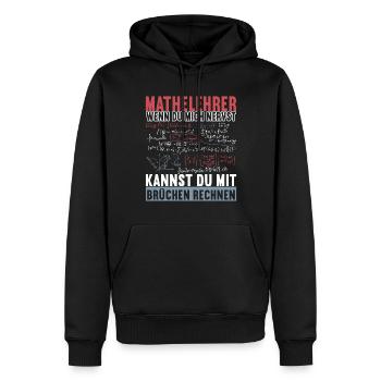 Mathe Mathelehrer - Männer Premium Bio Hoodie - Schwarz - Vorne - Nico (187cm)
