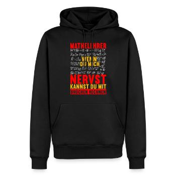 Mathe Mathelehrer - Männer Premium Bio Hoodie - Schwarz - Vorne - Nico (187cm)