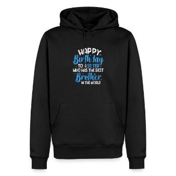 Frère - Sweat à capuche Premium bio Homme - noir - Devant - Nico (187cm)