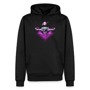 Astronaute spatial nageant - Sweat à capuche Premium bio Homme - noir - Devant - Nico (187cm)