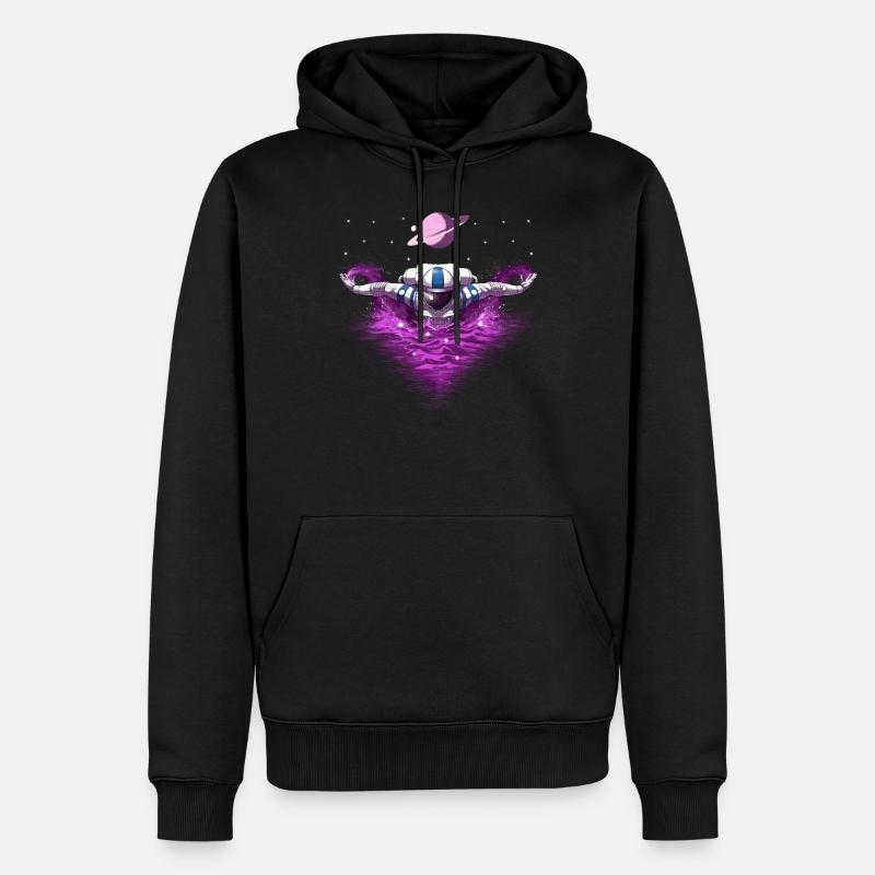 Astronaute spatial nageant - Sweat à capuche Premium bio Homme - noir
