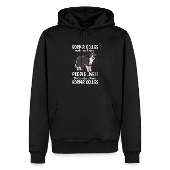 Border Collie Chien Chien Troupeau Chien Cadeau - Sweat à capuche Premium bio Homme - noir - Devant - Nico (187cm)