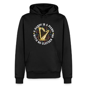 Harfe Harfenspieler - Männer Premium Bio Hoodie - Schwarz - Vorne - Nico (187cm)
