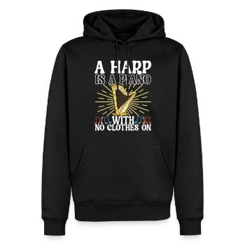 Harfe Harfenspieler - Männer Premium Bio Hoodie - Schwarz - Vorne - Nico (187cm)