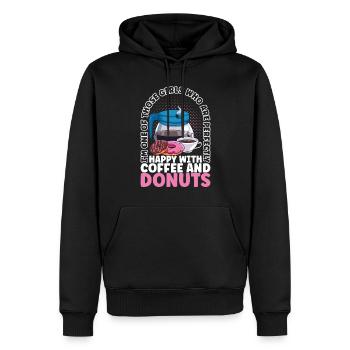 Kaffee Donuts - Männer Premium Bio Hoodie - Schwarz - Vorne - Nico (187cm)