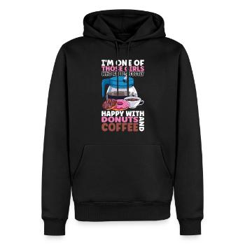 Kaffee Donuts - Männer Premium Bio Hoodie - Schwarz - Vorne - Nico (187cm)