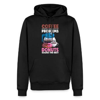 Kaffee Donuts - Männer Premium Bio Hoodie - Schwarz - Vorne - Nico (187cm)