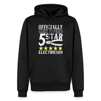 Technicien électricien en électronique - Sweat à capuche Premium bio Homme - noir - Devant - Nico (187cm)