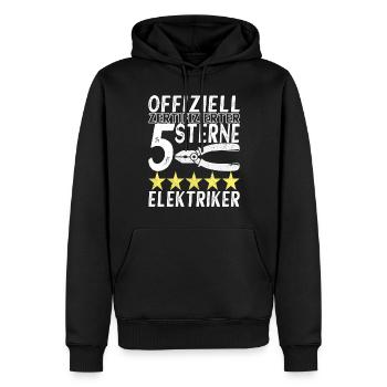 Technicien électricien en électronique - Sweat à capuche Premium bio Homme - noir - Devant - Nico (187cm)