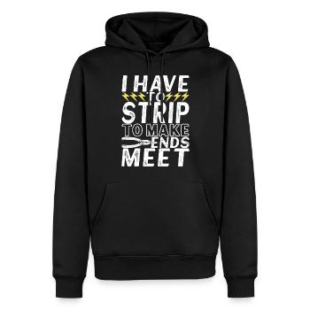 Technicien électricien en électronique - Sweat à capuche Premium bio Homme - noir - Devant - Nico (187cm)