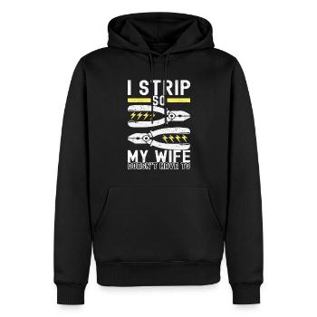 Technicien électricien en électronique - Sweat à capuche Premium bio Homme - noir - Devant - Nico (187cm)