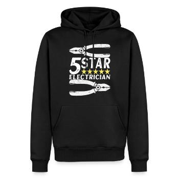 Technicien électricien en électronique - Sweat à capuche Premium bio Homme - noir - Devant - Nico (187cm)