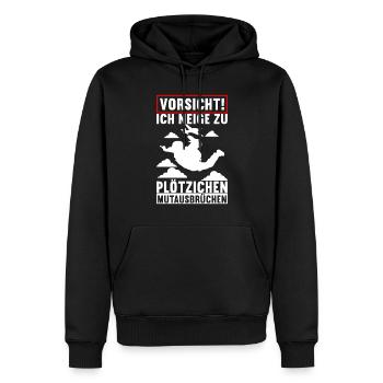 Fallschirmspringer Fallschirmsprung - Männer Premium Bio Hoodie - Schwarz - Vorne - Nico (187cm)