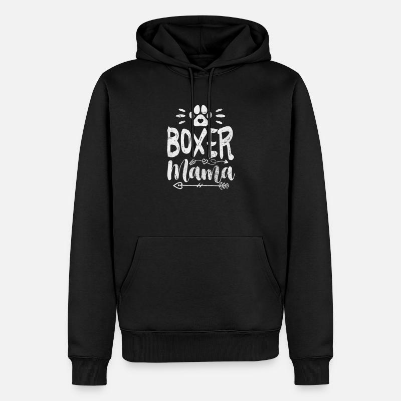 Boxer Mama - Sweat à capuche Premium bio Homme - noir