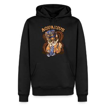 Signe du zodiaque Verseau Astrologie Chat - Sweat à capuche Premium bio Homme - noir - Devant - Nico (187cm)