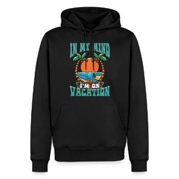 In Meinem Kopf Bin Ich Im Urlaub - Männer Premium Bio Hoodie - Schwarz - Vorne - Nico (187cm)