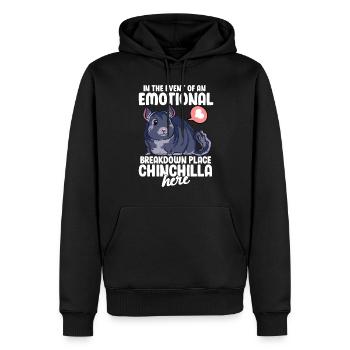 Drôle de panne émotionnelle Chinchilla - Sweat à capuche Premium bio Homme - noir - Devant - Nico (187cm)