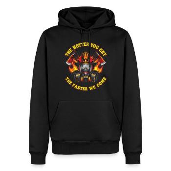 Feuerwehr Spruch Feuerwehrmann - Männer Premium Bio Hoodie - Schwarz - Vorne - Nico (187cm)