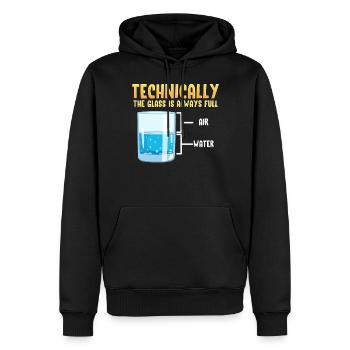 Das Glas ist immer Voll Wissenschaft - Männer Premium Bio Hoodie - Schwarz - Vorne - Nico (187cm)