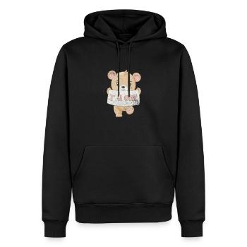 Nounours - Sweat à capuche Premium bio Homme - noir - Devant - Nico (187cm)