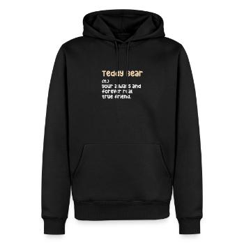 Ours en peluche Ours en peluche Cadeau pour enfants - Sweat à capuche Premium bio Homme - noir - Devant - Nico (187cm)