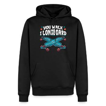 Du Gehst Ich Longboard Lustiges Longboarding - Männer Premium Bio Hoodie - Schwarz - Vorne - Nico (187cm)