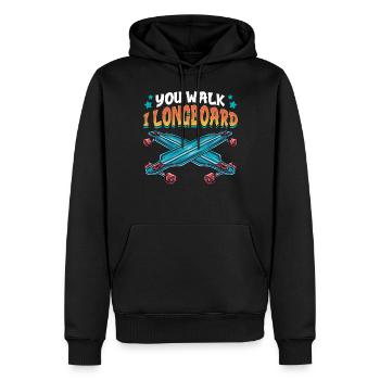 You Go I Longboard Drôle de Longboard - Sweat à capuche Premium bio Homme - noir - Devant - Nico (187cm)