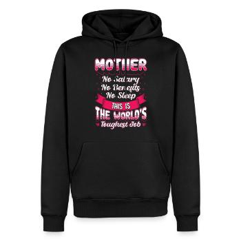 Mère Le travail le plus difficile dans le monde Fête des mères - Sweat à capuche Premium bio Homme - noir - Devant - Nico (187cm)