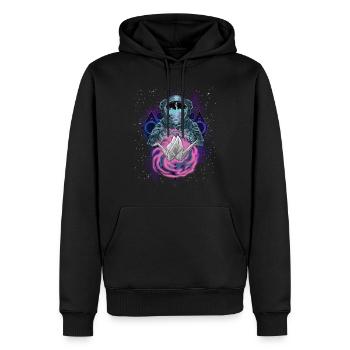 Origami d’astronaute artistique spatial - Sweat à capuche Premium bio Homme - noir - Devant - Nico (187cm)