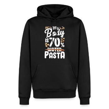 Mein Körper Besteht Zu 70 % Aus Nudeln - Männer Premium Bio Hoodie - Schwarz - Vorne - Nico (187cm)