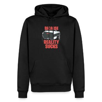 VR Virtual Reality - Männer Premium Bio Hoodie - Schwarz - Vorne - Nico (187cm)
