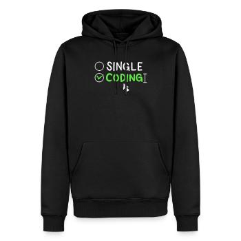 Programming Single Coding Software Engineer - Men’s Premium Organic Hoodie - black - Front - Nico (187cm)