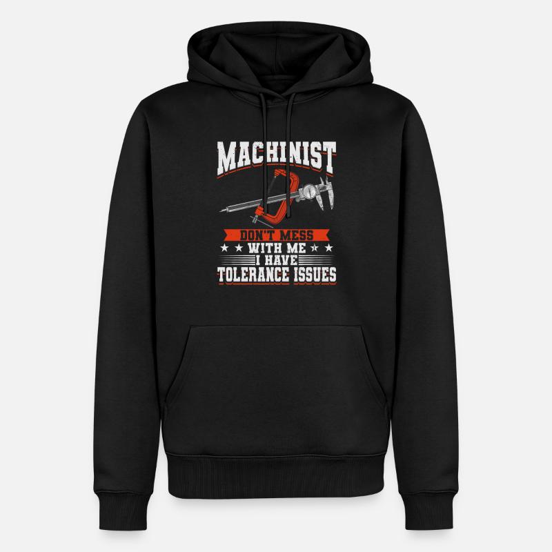 Machines de machiniste - Sweat à capuche Premium bio Homme - noir