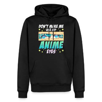 Anime Augen Kawaii Manga Animefans - Männer Premium Bio Hoodie - Schwarz - Vorne - Nico (187cm)