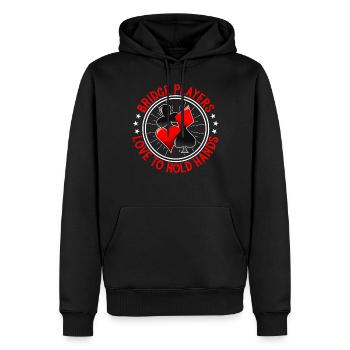 Jeu de cartes Bridge Player - Sweat à capuche Premium bio Homme - noir - Devant - Nico (187cm)