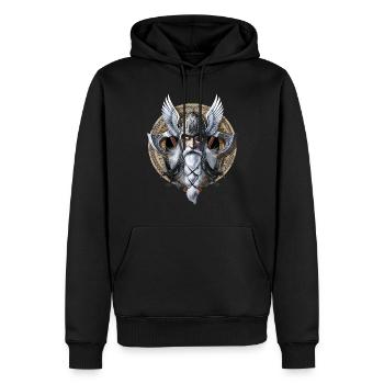 Wikingerkrieger-Gott Odin - Männer Premium Bio Hoodie - Schwarz - Vorne - Nico (187cm)