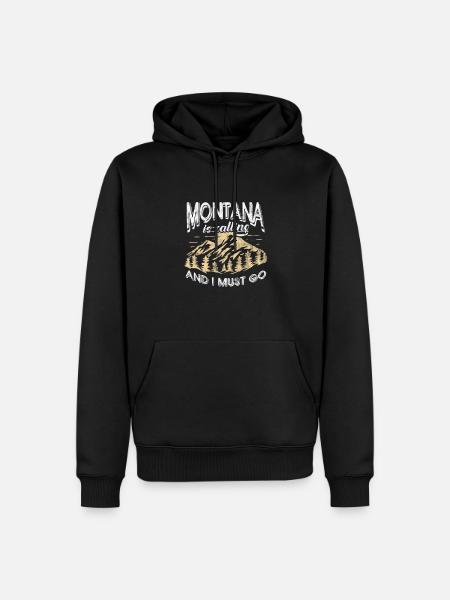 Montana Amérique USA Helena Mountains Cadeau - Sweat à capuche Premium bio Homme - noir