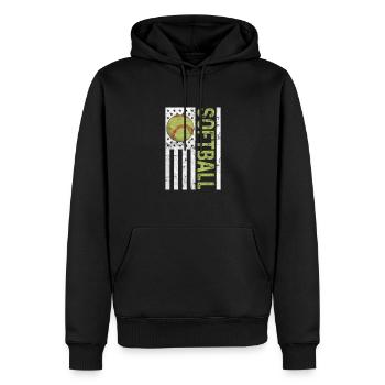 Softball États-Unis - Sweat à capuche Premium bio Homme - noir - Devant - Nico (187cm)