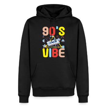 Fête des années 90, 90 années 90 - Sweat à capuche Premium bio Homme - noir - Devant - Nico (187cm)