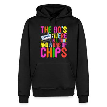 90s 90s 90s Party - Men’s Premium Organic Hoodie - black - Front - Nico (187cm)