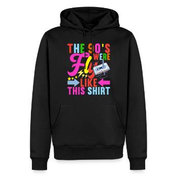 Fête des années 90, 90 années 90 - Sweat à capuche Premium bio Homme - noir - Devant - Nico (187cm)