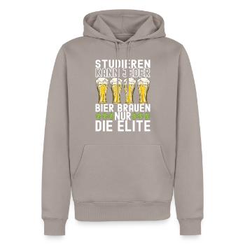 Bierbrauer Bier Brauen - Männer Premium Bio Hoodie - Taupe - Vorne - Nico (187cm)