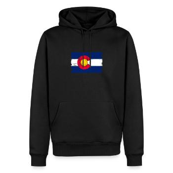 Colorado - Männer Premium Bio Hoodie - Schwarz - Vorne - Nico (187cm)