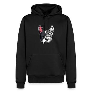 Boston Terrier Hund Hunde Hundeliebhaber Geschenk - Männer Premium Bio Hoodie - Schwarz - Vorne - Nico (187cm)